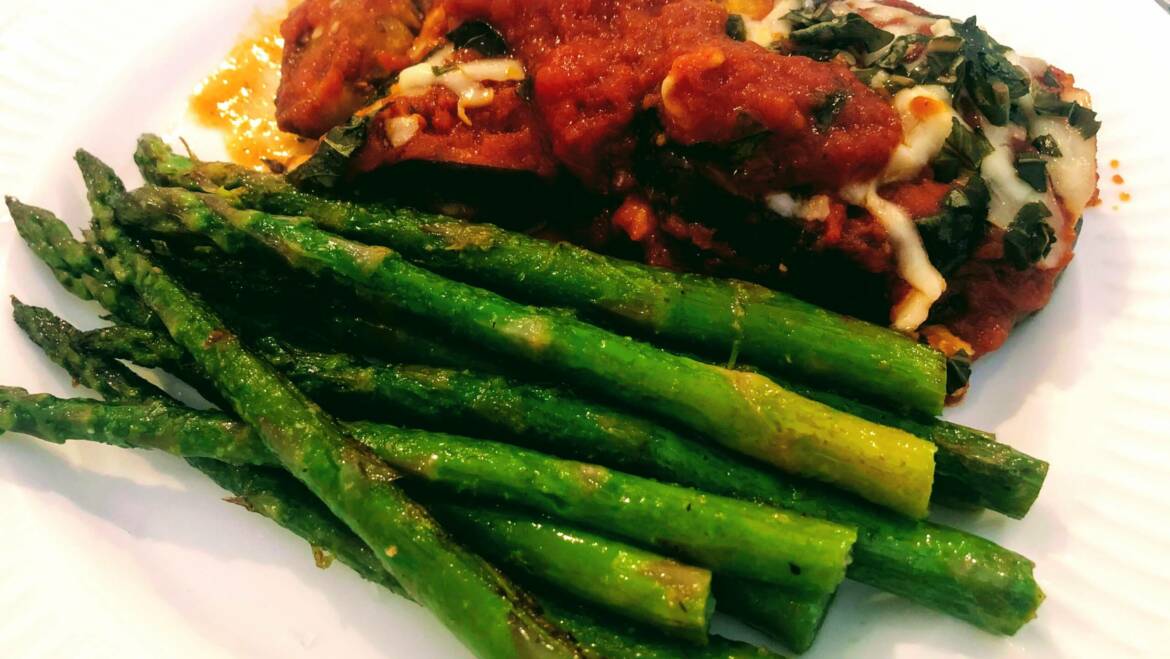 Eggplant Parmesan with Asparagus