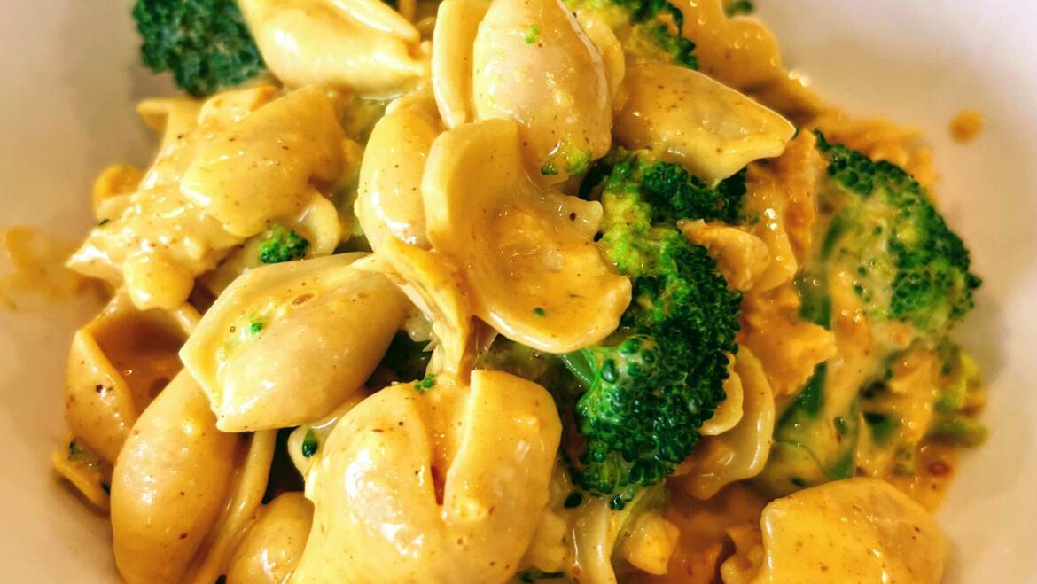 Coconut Milk, Turmeric and Broccoli Pasta